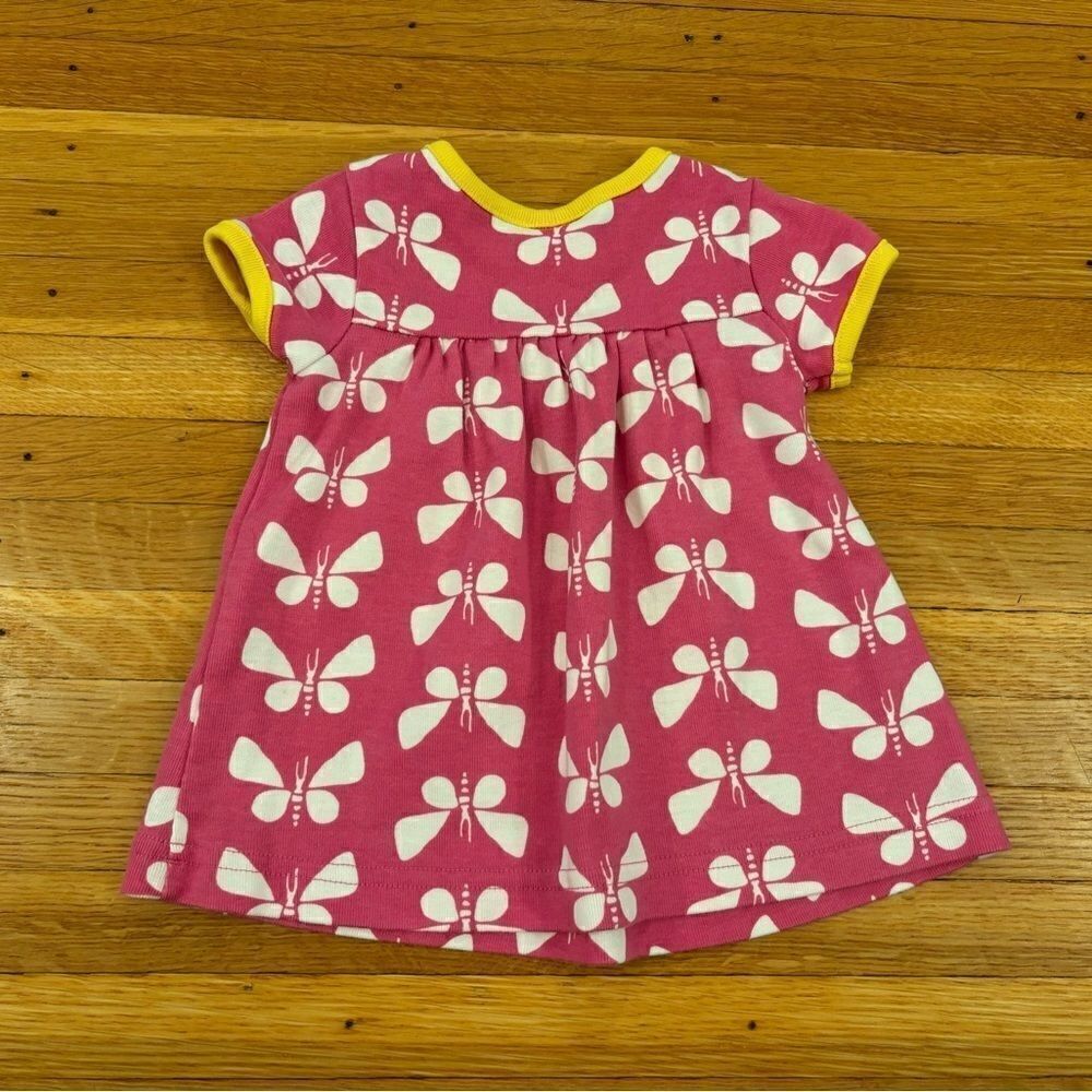Hanna Andersson pink/white butterfly short sleeve dress
